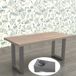 Mucola Piètement de table set de 2 patins de table acier Piètement de table pieds de table Piètement patins design industriel - Gris 100x72 cm