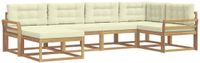 vidaXL - Hoek loungeset - Wit en crèmekleurig - Polyester