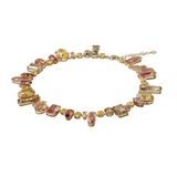 Swarovski Gema ketting, Verschillende slijpvormen, Meerkleurig, Goudkleurige toplaag