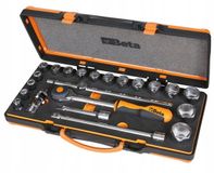 Beta Gereedschapset 17-delige Dopbits 1/2" met Accessoires in Metalen Koffer