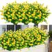 ArtBloom Kunstbloemen voor buiten, uv-bestendige kunstmatige buxusplanten, kunstmatig groen voor binnen en buiten, voor hangmanden, tuin, veranda, vensterbank, bruiloft, landelijke decoratie, 6