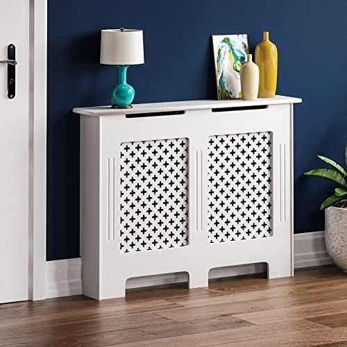 Vida Designs Oxford Radiator Cover Wit Traditioneel Geschilderd MDF Kabinet, Medium