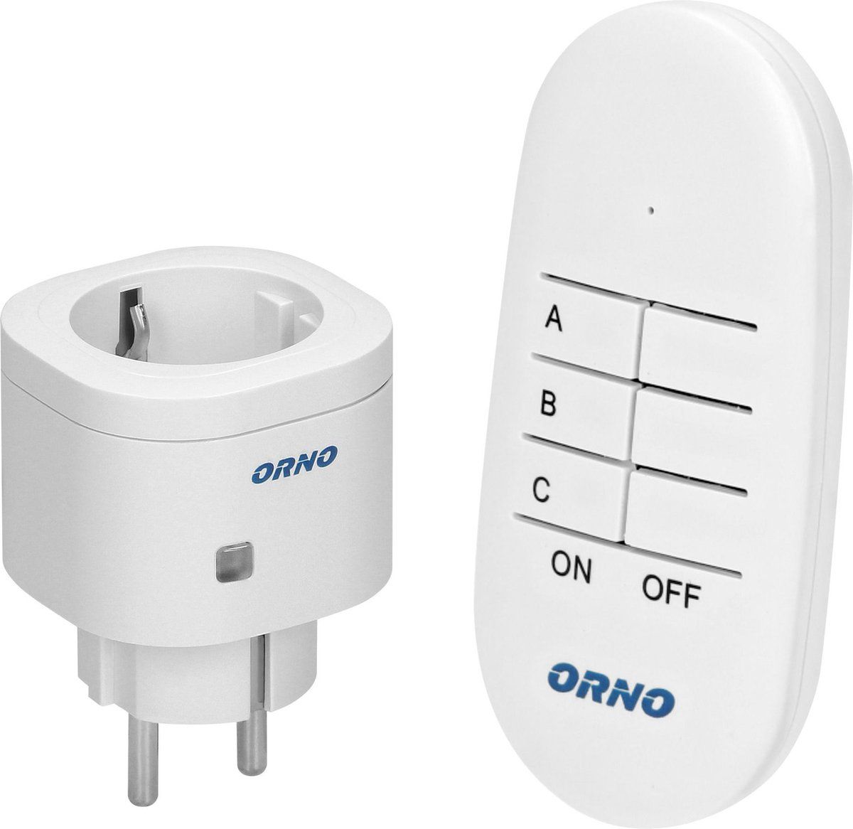 Orno Schakelaar met afstandsbediening - Stopcontact 1x Schuko - Wit