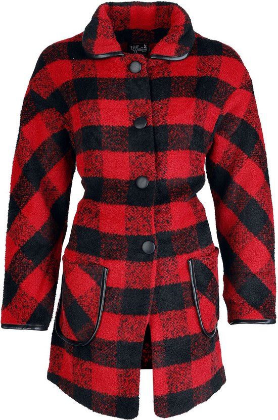 Hell Bunny Manhattan Dames Lange jassen - zwart/rood - M