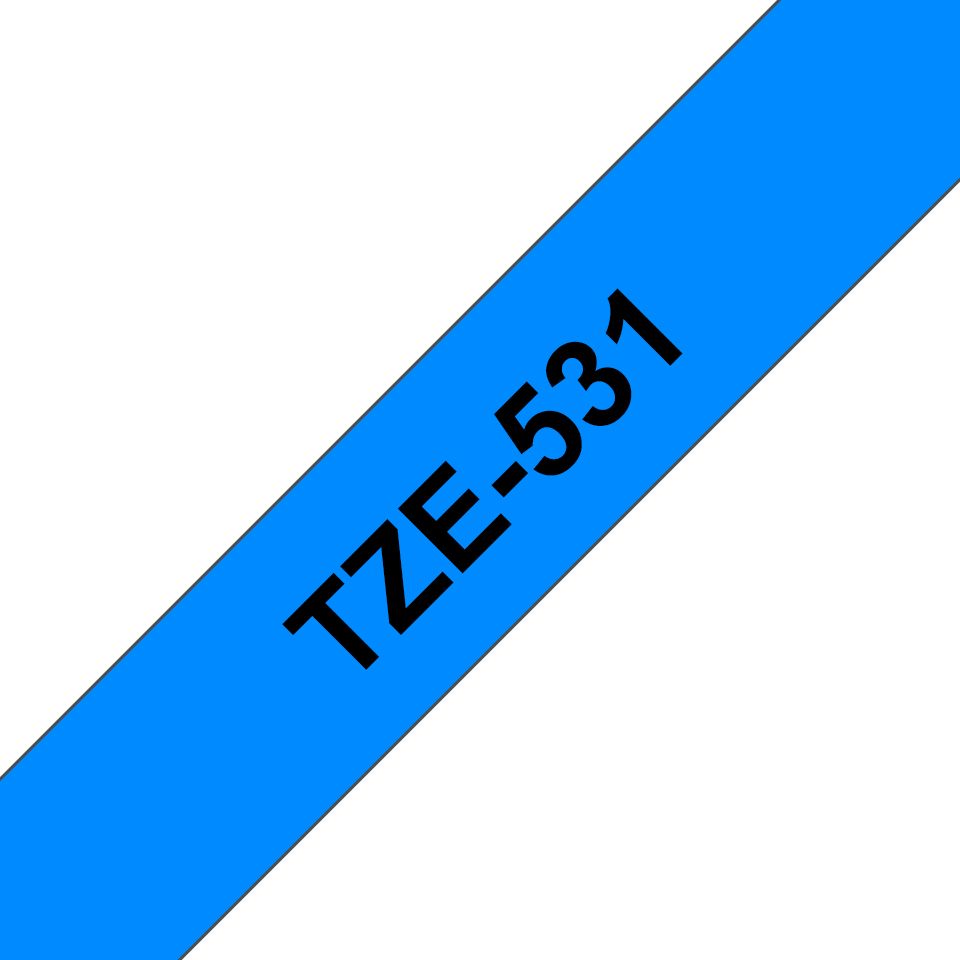 Brother TZE-531 Label Tape - 12mm Black on Blue