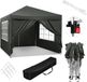MakkelijkMooi Tente de jardin avec parois latérales 3x3 - Tente de réception pliable - Pavillon étanche - Protection solaire UV avec sac de transport - Anthracite