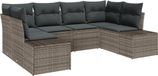 vidaXL Tuinbank Set 6-delig Grijs Poly Rattan