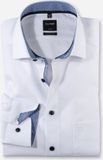OLYMP Luxor modern fit chemise - longueur de manche 7 - blanc (contraste) - Sans repassage - Taille du col : 37
