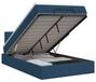 vidaXL Ottoman bed met matras en hoofdeinde, blauw, 120 x 200 cm, stof