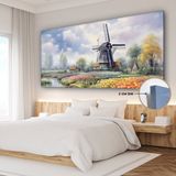 OneMillionCanvasses Canvas schilderij 160x80 cm - Landschap - Hollands - Muurdecoratie