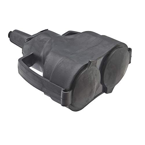 DEBFLEX 713760 stekker, dubbel, 2P T 16 A, waterdicht, zwart, rechts
