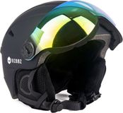 Vizorz Casque de ski Noir - Taille M - Inclus Visière Orange et Gris/Or