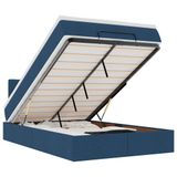VidaXL Ottoman Bed with Mattress Blue Fabric 120x190 cm