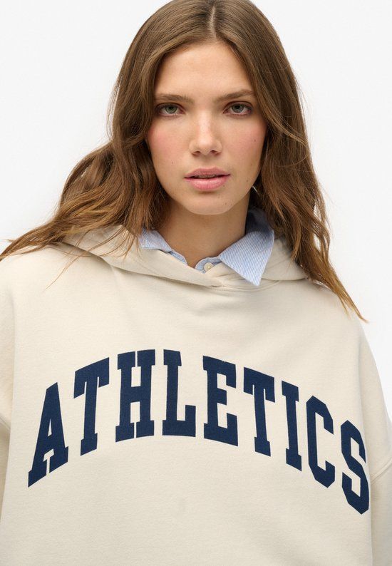 Superdry Athletic Essentials Relaxed Hoodie Dames Desert Bone Off White
