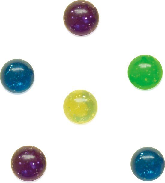 Glitter Stuiterballen - 6 stuks - 15cm - Uitdeelcadeautjes