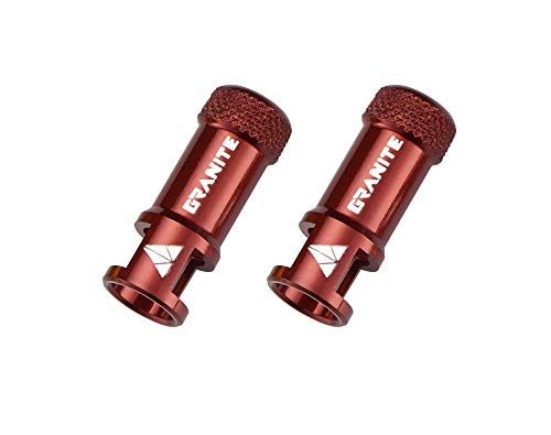 Granite Juicy Nipple Ventieldop met ventielkernverwijderfunctie – Eenvoudig te gebruiken stofkapjes voor fietsbanden, duurzame aluminium ventieldoppen (Rood)