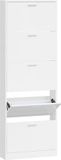 vidaXL Schoenenkast 59x17x169 cm bewerkt hout hoogglans wit