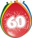 Folat Verjaardag leeftijd ballonnen - 60 jaar - 24x stuks - mix kleuren