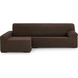 ECOMMERC3 Chaiselong bankovertrek met lange arm links, universeel en veelzijdig - bankovertrek chaise long, bruin, eenvoudig aan te brengen, voor rugleuning, zitting en armleuningen