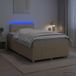 vidaXL Lit à sommier tapissier avec matelas, Crème, 120 x 190 cm, Tissu