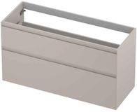INK - Onderkast 2 Laden Greeploos Gelakt 45gr A-symmetrisch - 1200x450x650 Mm - Mat Kasjmier Grijs