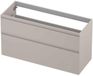 INK - Onderkast 2 Laden Greeploos Gelakt 45gr A-symmetrisch - 1200x450x650 Mm - Mat Kasjmier Grijs