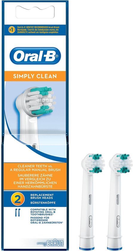 Oral-B Simply Clean 2 vervangende opzetborstels