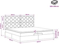 vidaXL Ottomaanse Bed met Matras en LED Taupe 200 x 200 cm Stof