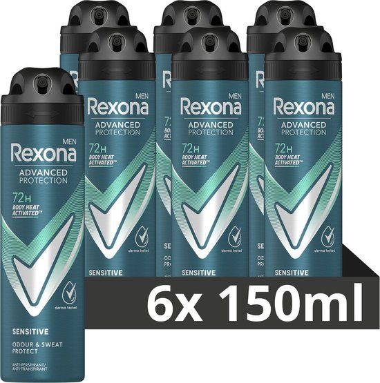 Rexona Men Advanced Protection Sensitive Deodorant Spray - 6 x 150ml