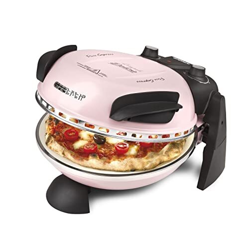 G3 Ferrari Elektrische pizzaoven Delizia G1000616 Party pink - limited edition - tot 400 graden met vuurvaste natuursteen / pizza enz. in 3 minuten / de nr. 1 van de pizzaoven / ook voor tafel en tuin