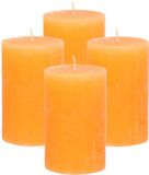 Atmosphera Stompkaars/cilinderkaars - 4x - Oranje - 5 x 8 cm