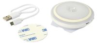 GEFOM 411035 patrijspoort, rond, led, oplaadbaar, met sensor, kunststof, wit