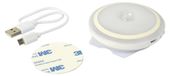 GEFOM 411035 patrijspoort, rond, led, oplaadbaar, met sensor, kunststof, wit