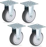 Merkloos Relaxdays meubelwielen - set van 4 - 50 mm - max. 160 kg - geluiddempend - zwaarlast