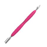 STALEKS UNIQ PQ-10/3 dubbele manicure-instrument met siliconen handvat (smalle ronde duwer + bijl)