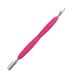 STALEKS UNIQ PQ-10/3 dubbele manicure-instrument met siliconen handvat (smalle ronde duwer + bijl)