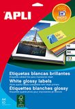 APLI 2923 - Witte etiketten voor fotokwaliteit 99,1 x 34,0 mm 10 vellen