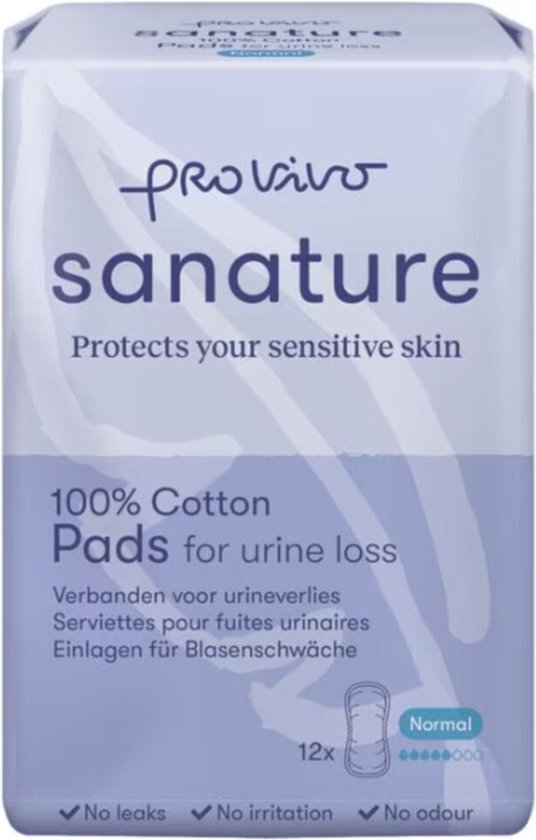 Sanature Pro Vivo 100% Katoenen Incontinentieverband Normaal 12 stuks