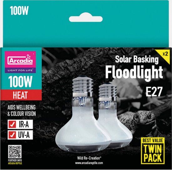 Arcadia Solar Basking Floodlight - Verwarming - 100 Watt E27