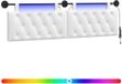 vidaXL Hangend hoofdbord met LED-verlichting, wit, stof