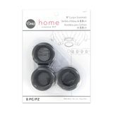 Dritz Gordijnringen, 25 mm binnendiameter, zware kunststof, zwarte kleur, klikontwerp, gereedschapsvrije installatie, 8-pack
