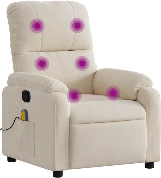 vidaXL Massagestoel microvezelstof beige