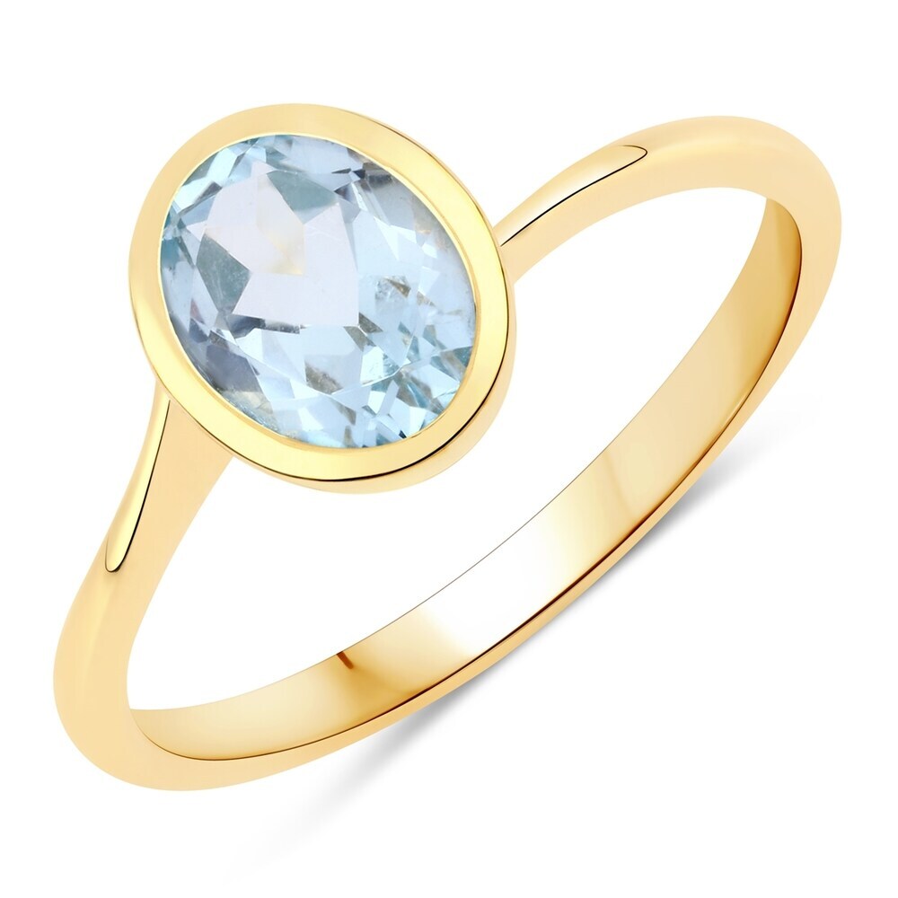 Rafaela Donata Rafaela Donata Ring Sterling zilver blauwe topaas in Geelgoud Ringen Dames