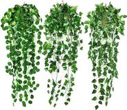 Unyqoos® Set van drie levensechte hangende kunstplanten voor binnen en buiten decoratie