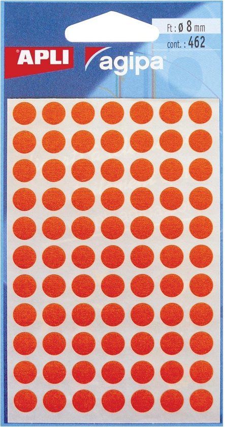 Agipa 111833 markeringspunten, diameter: 8 mm, rond, rood