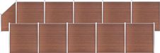 vidaXL WPC omheining set, 10 vlakke panelen + 1 schuin paneel, 1830x186 cm, bruin