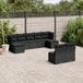 Maison Exclusive - Ensemble de meubles de jardin 9 pièces avec canapé et coussins, noir, en polyrotin