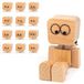 Figurine en bois vibrante avec 12 expressions interchangeables - 10x10 cm
