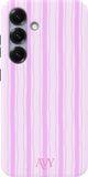 AVY Hoesje geschikt voor Samsung Galaxy S25 Plus | Pink Horizon | Strepen | Roze | Hard Shell Back Cover | Compatibel met MagSafe & Qi2