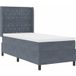 Maison Exclusive - Lit à ressorts avec matelas gris foncé 90 x 190 cm velours